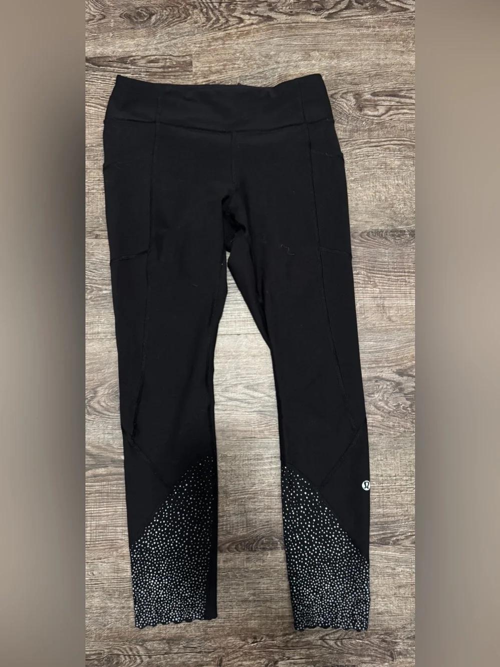 lululemon athletica Black Leggings with Silver Dot Accent
